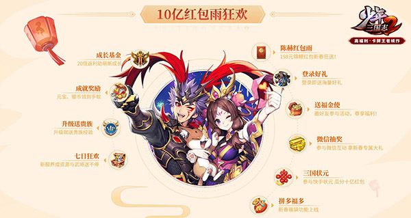 《少年三国志2》贺岁版1.19上线！超人气金将登场，狂撒10亿红包雨[视频][多图]图片2